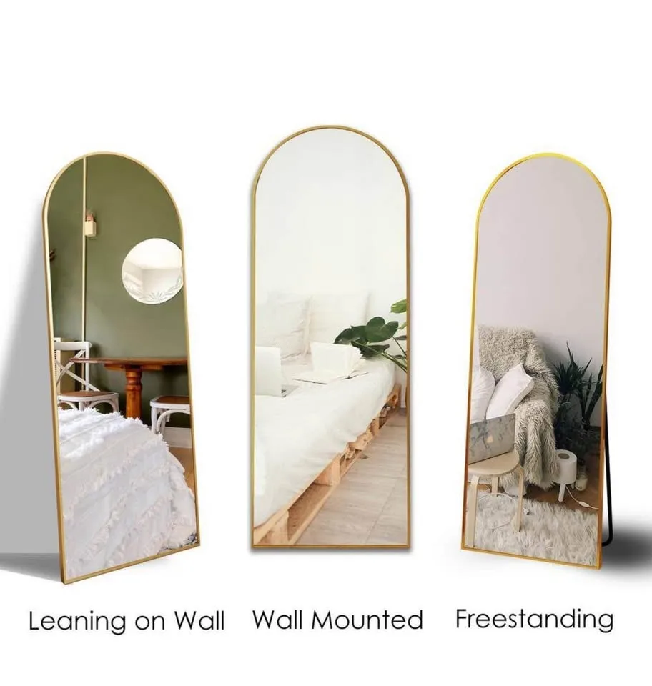 17 in. W x 58 in. H Arched Gold Full Length Mirror #1858 image indicator(4)