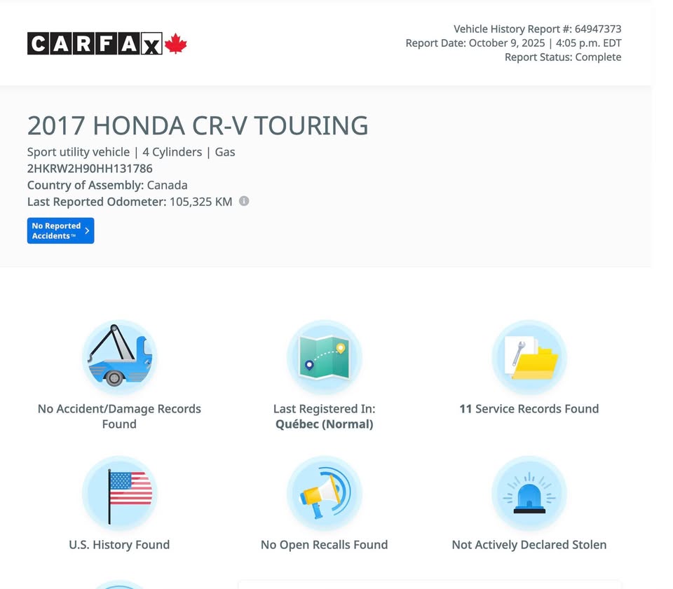 2017 Honda CRV Touring AWD - photo 3