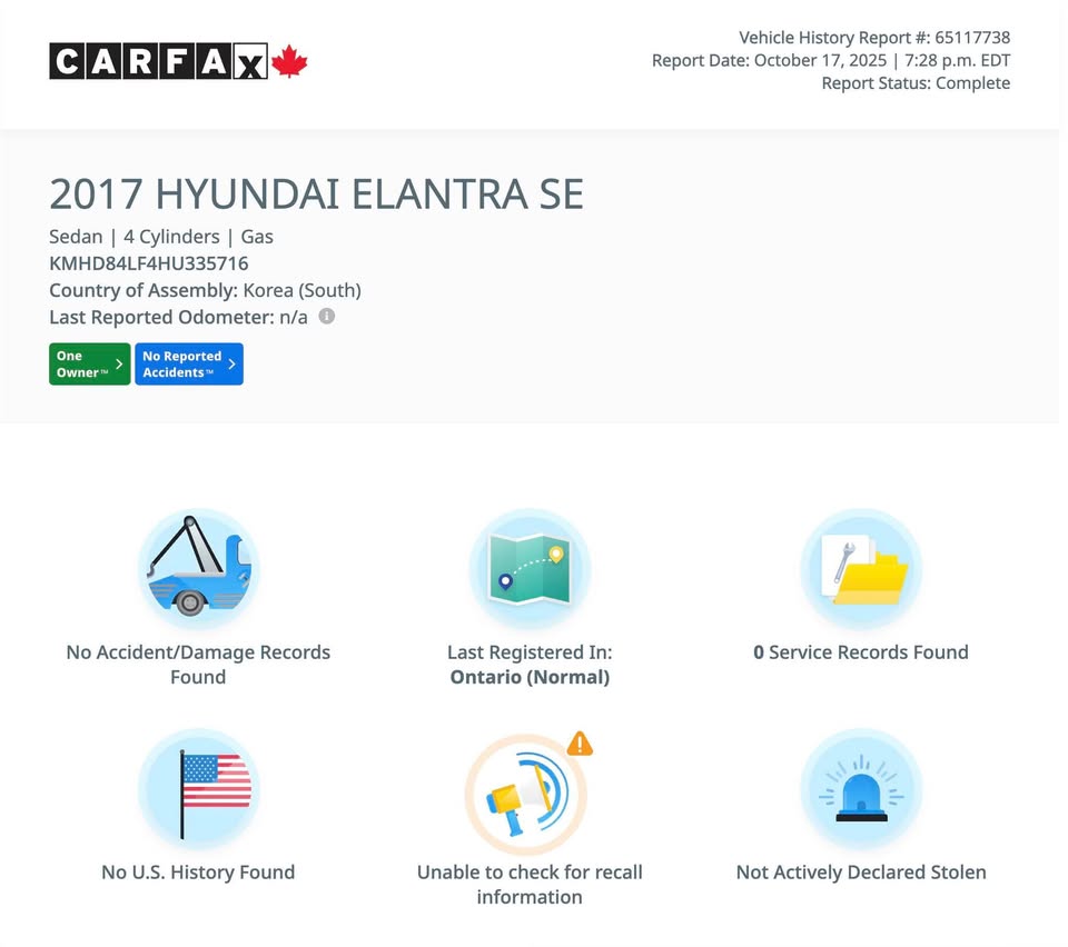 2017 Hyundai elantra one owner no accidents blindspot heated - photo 3