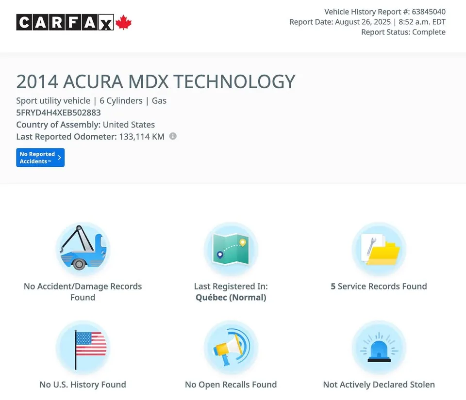 2014 Acura mdx sh-awd no accident all new brakes & rotors image indicator(3)