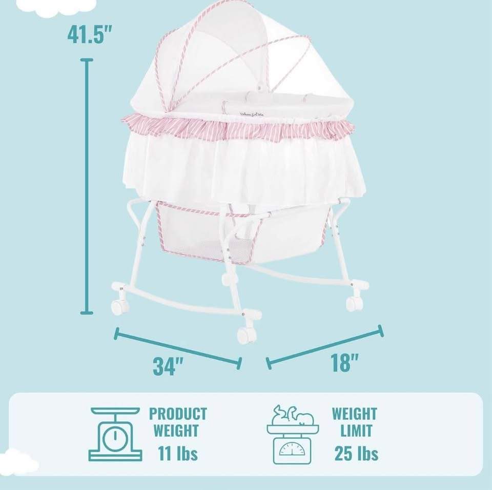 Dream On Me Lacy Portable 2-in-1 Bassinet & Cradle - photo 3