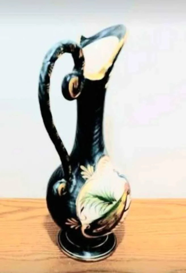 Vtg.Hand Painted H.Bequet Quaregnon Ewer image indicator(2)