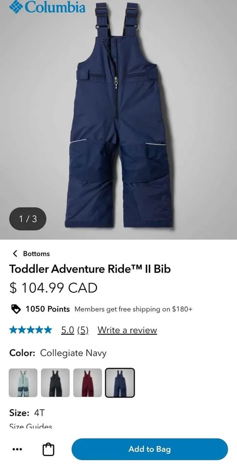 Columbia Toddler snow pants SIZE 4T image indicator(5)