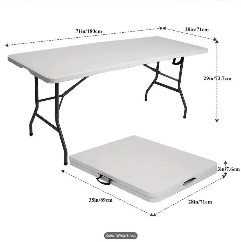 Portable Camping Outdoor Folding Table 4ft Long thumbnail