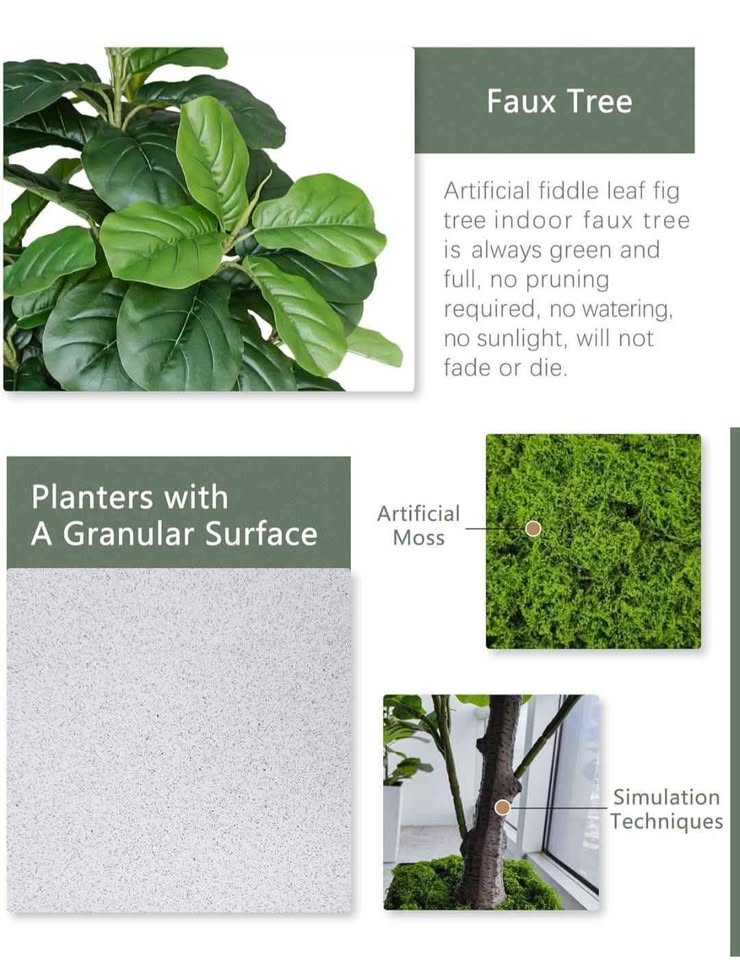 6FT Artificial Fiddle Leaf Fig Tree - photo 4