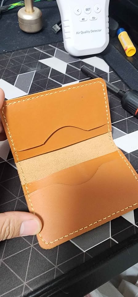 Unisex Tan Leather wallet - photo 3