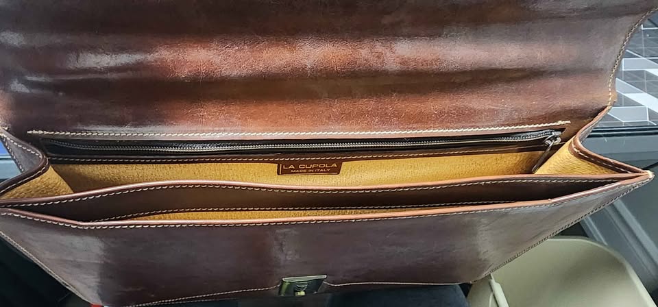 La Cupola Leather Briefcase Made in Italy 15.5" x 10" size - photo 4