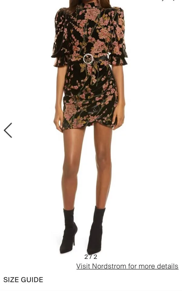 Brand new Lavish Alice black floral velvet dress