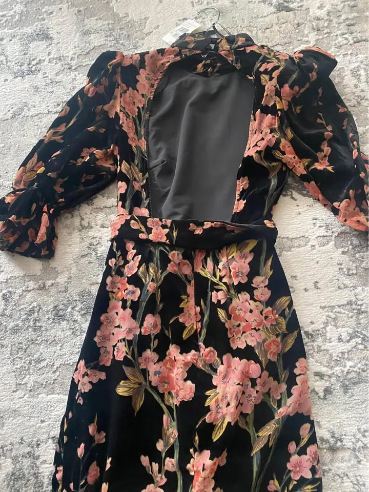 Brand new Lavish Alice black floral velvet dress image indicator(8)