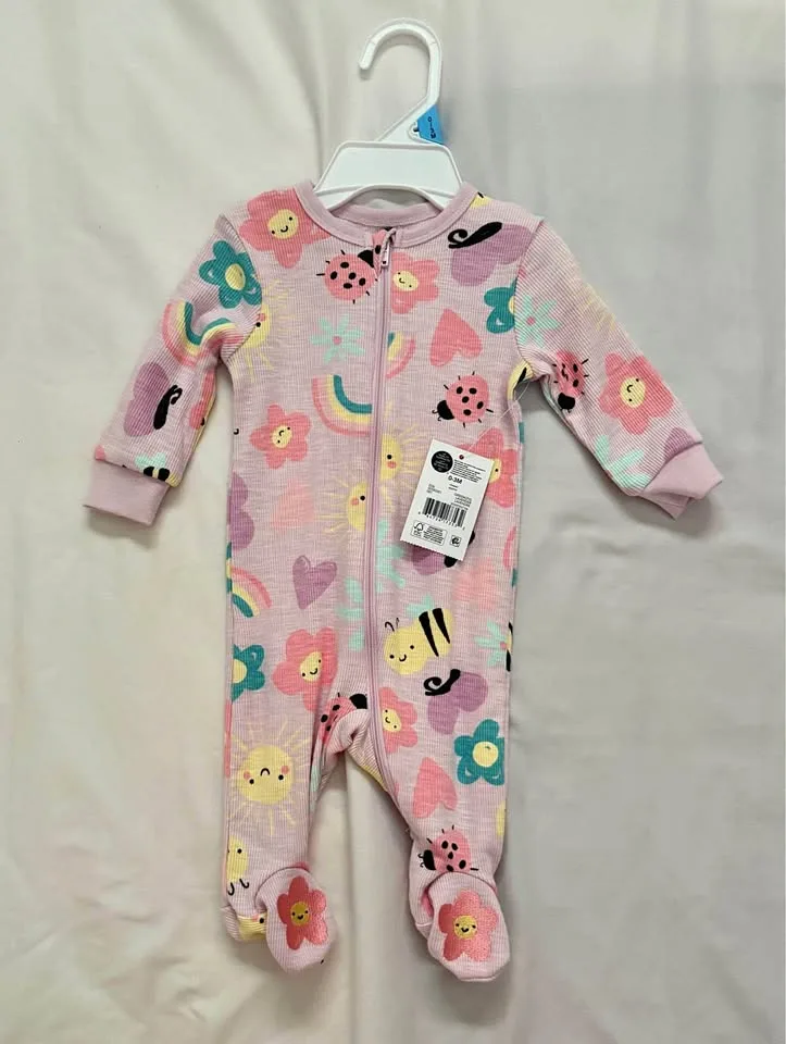 2 Brand New Pajamas for girl 3 months thumbnail