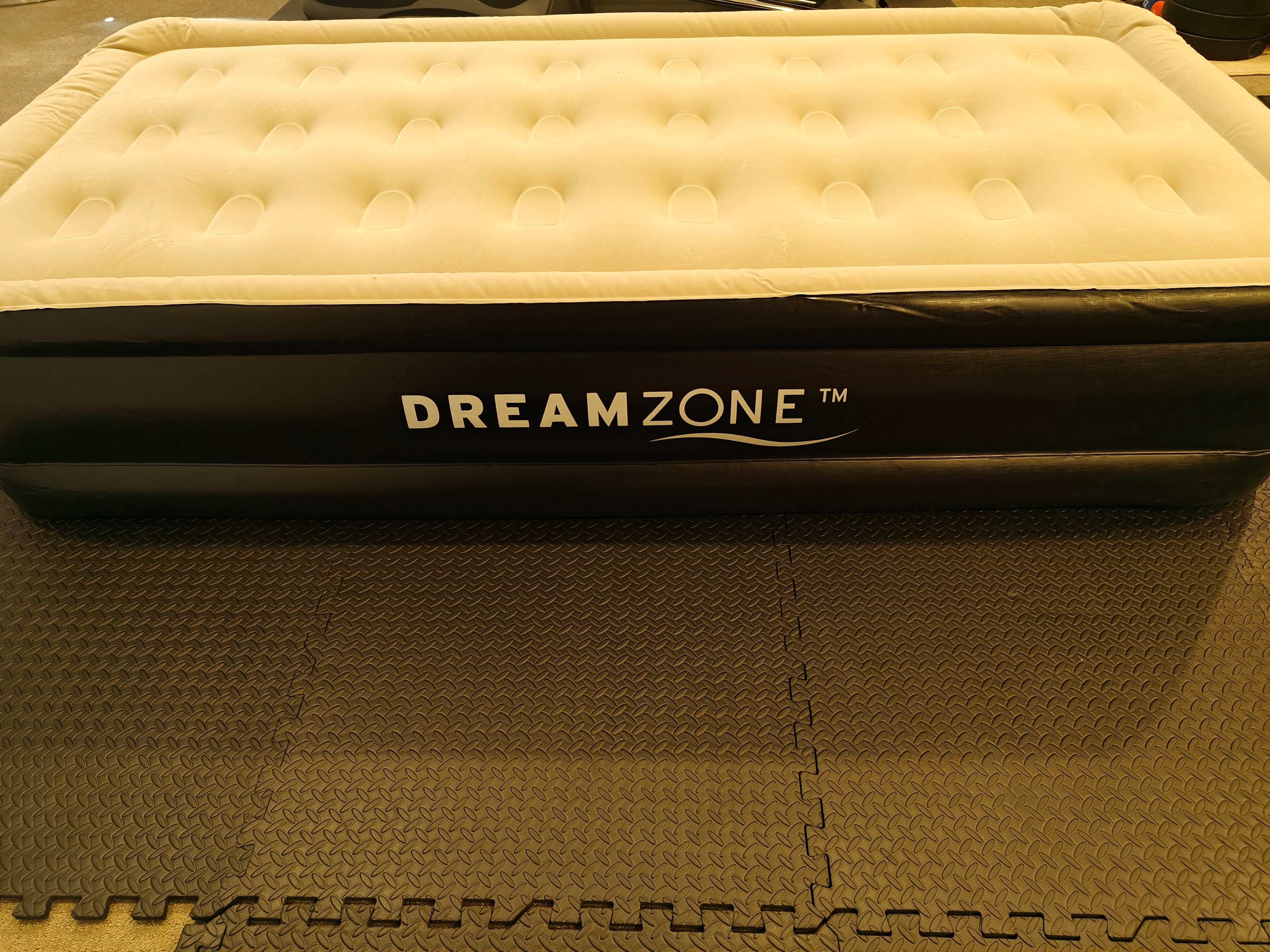 Indoor Twin Double-High Inflatable Air Mattress w/ Built-In Pump