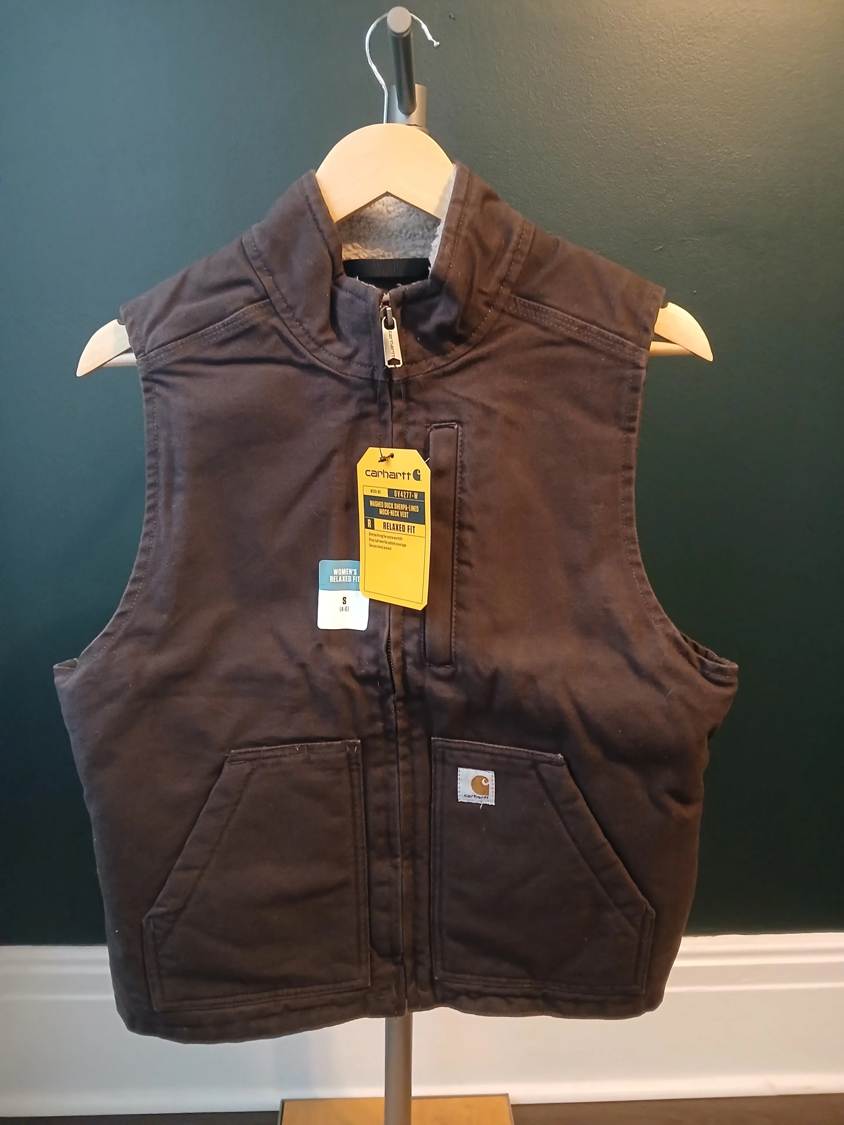 Dark Brown Carhartt Womens Sherpa-lined Vest  (Small, OV4277-W) thumbnail