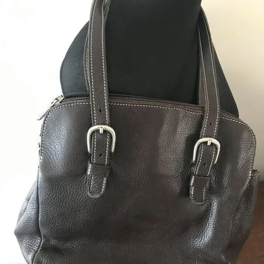 Roots Genuine Leather Chocolate Brown Hand Bag thumbnail