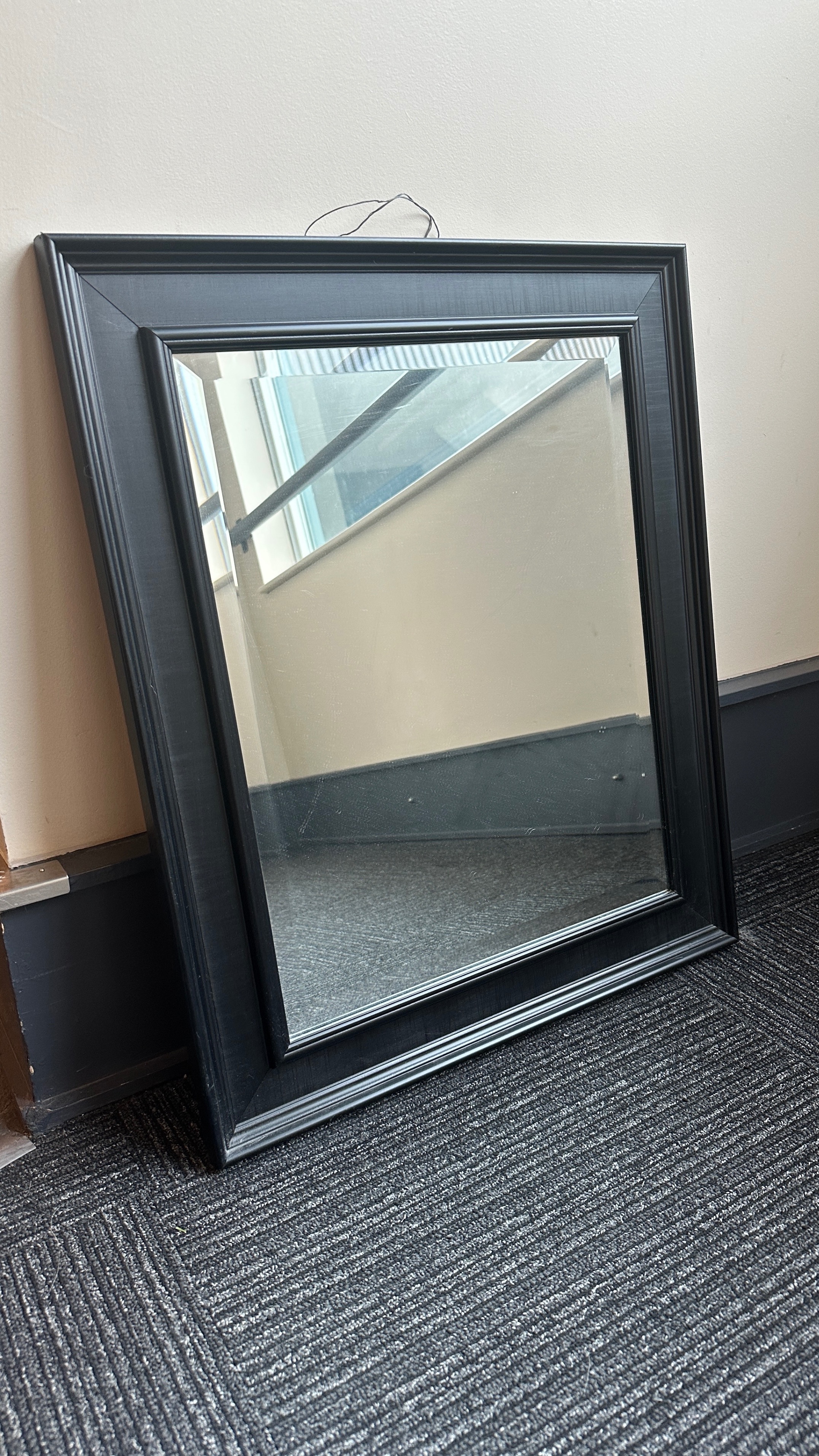 Black Framed Bathroom Vanity Bevelled Mirror
