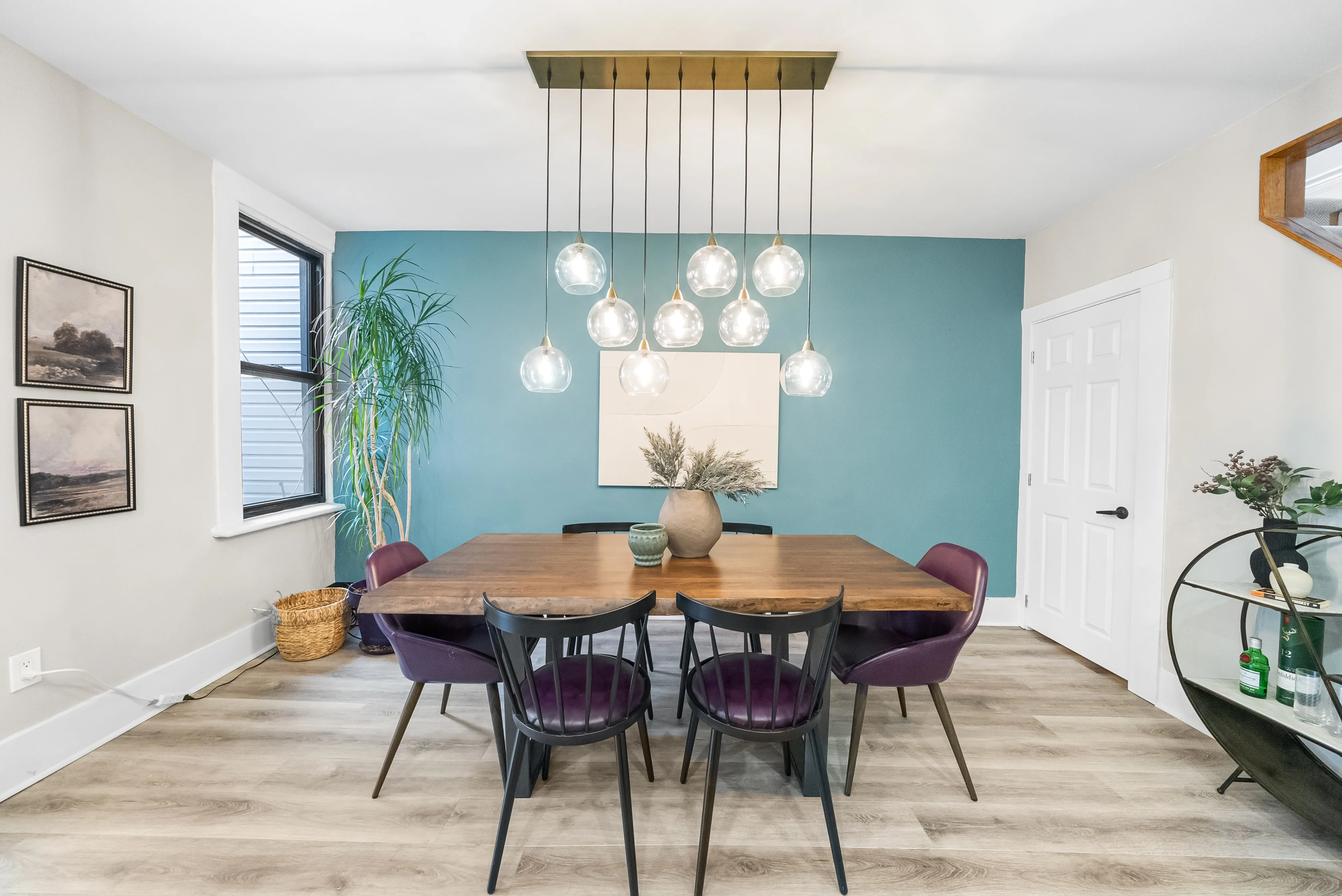 Designer-Inspired Walnut Dining Set | Table + 6 Chairs thumbnail