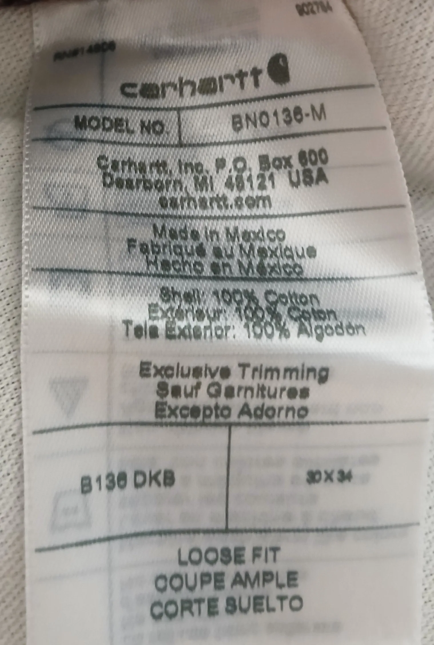 Carhartt Washed Duck Double Front Dungaree Jeans (B136-M) image indicator(7)