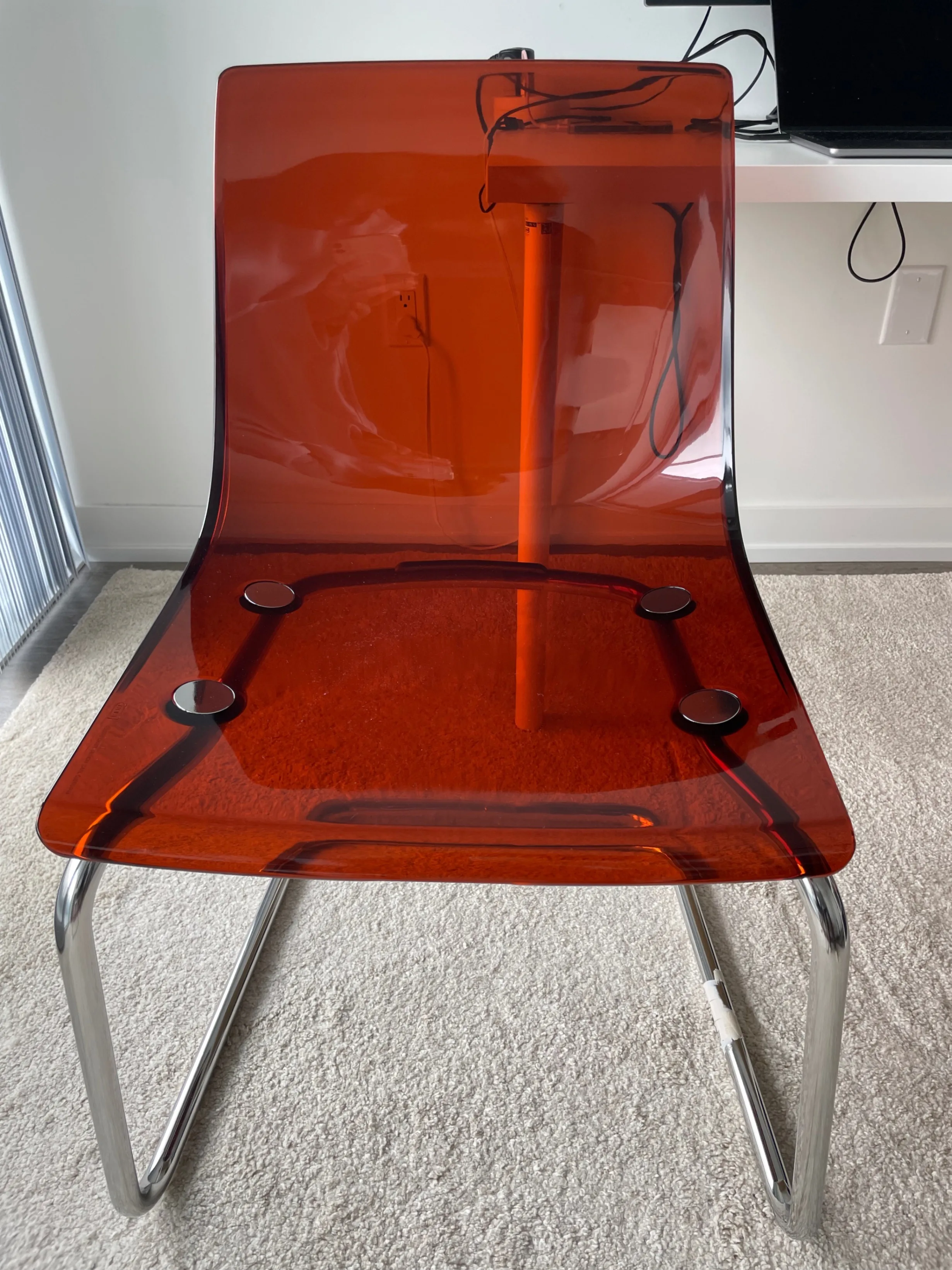 MOVE OUT SALE: 99% new Chairs, brown-red/transparent thumbnail