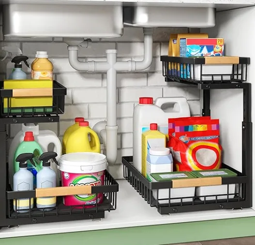 Under Sink 2 Packs 2 Tier Under Sink Organizers and Storage thumbnail