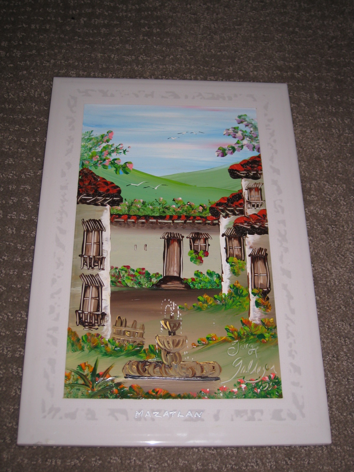 Unique Hand-Painted Mazatlan Mexico Ceramic Tile Art Artisan