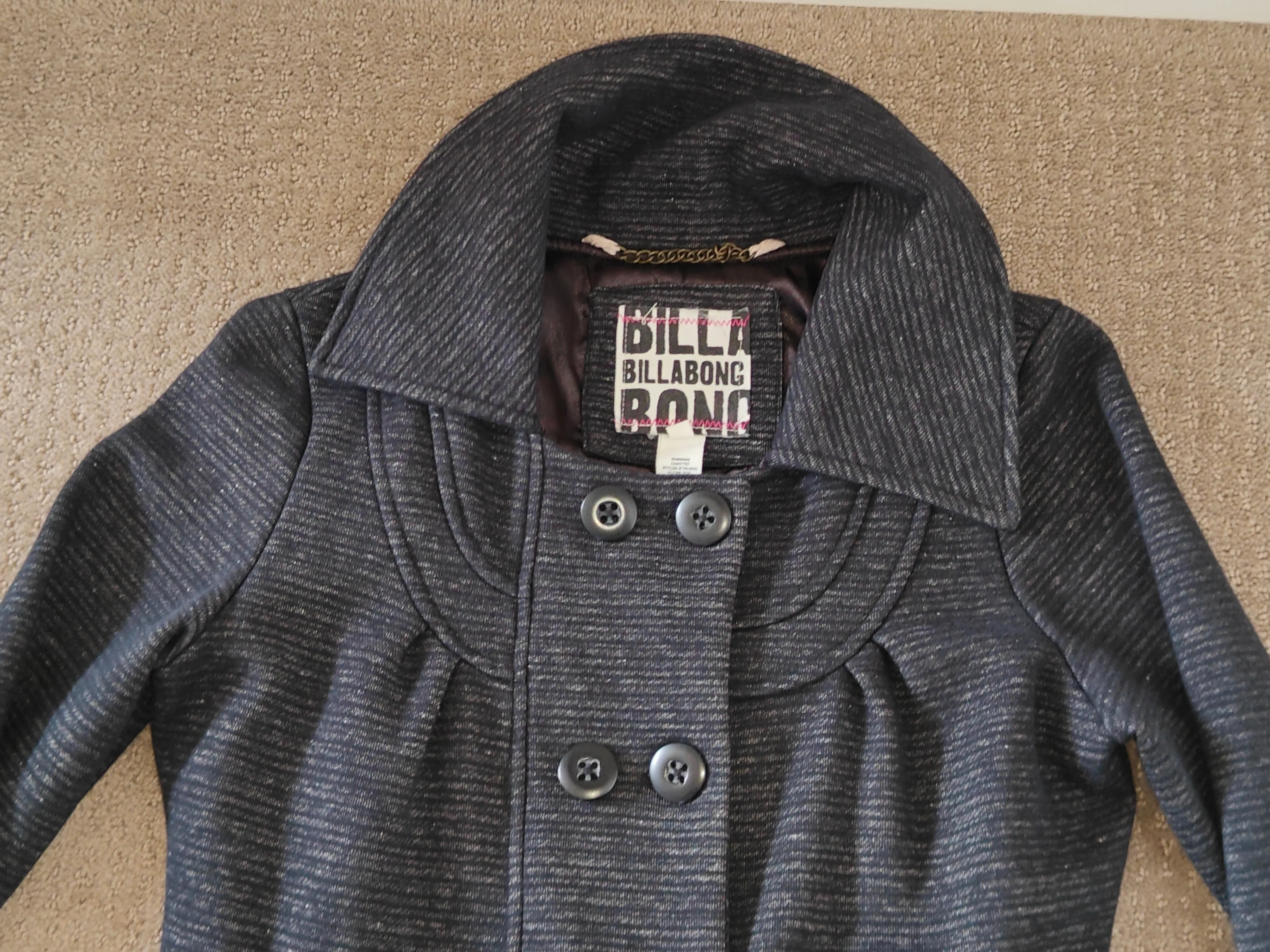 Billabong Women Peacoat Jacket Double Breasted Button - Medium image indicator(2)