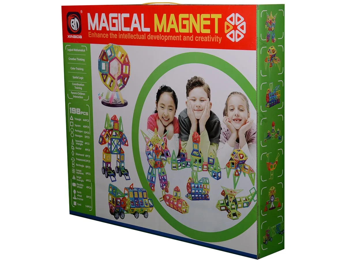 198 pcs Educational Kids Building Blocks Toys 3D Magnetic Sets image indicator(2)
