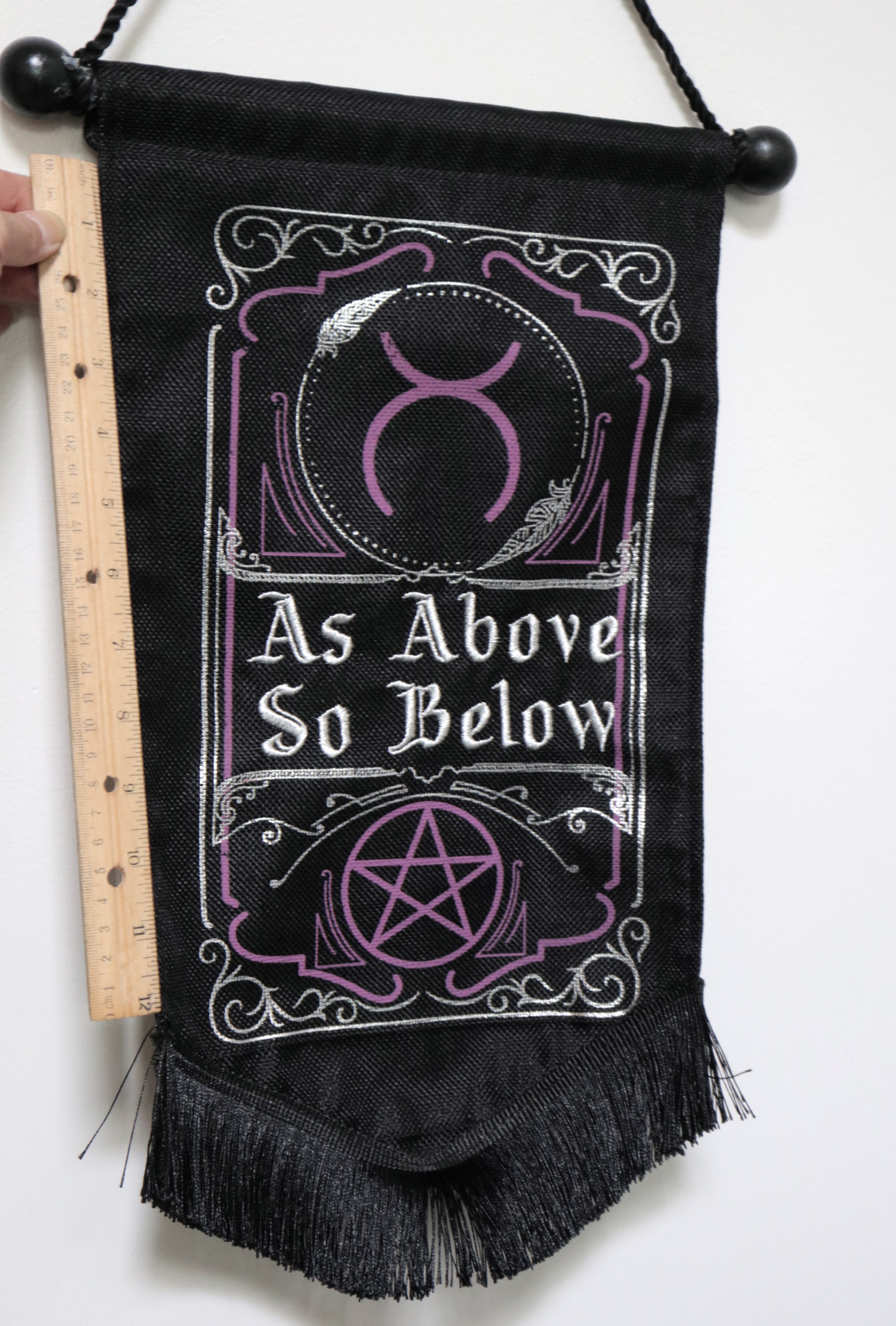 Spirit Halloween Decor Embroidered Tapestry “As Above So Below“ - photo 2