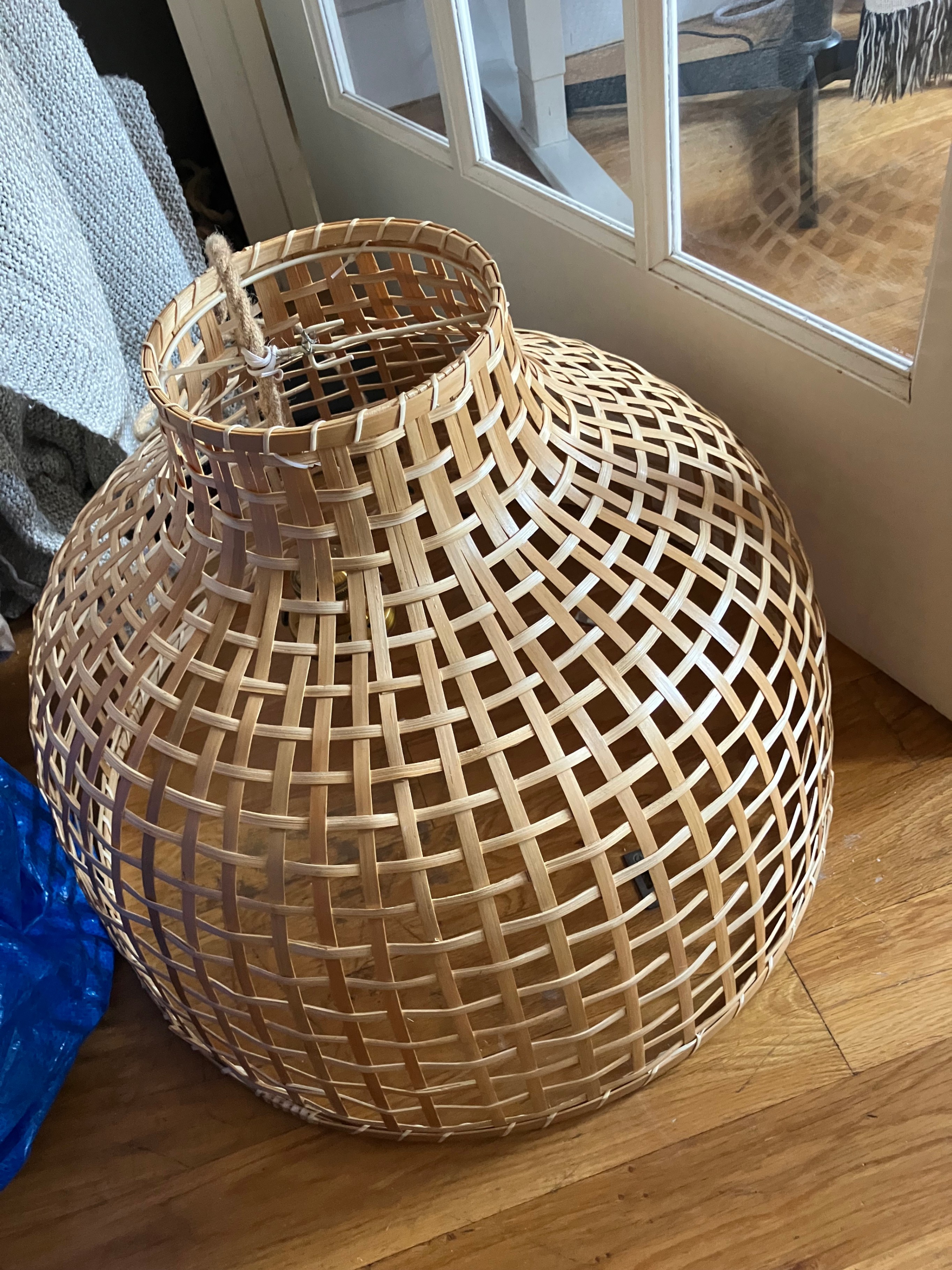Bamboo Pendant Lampshade with Cord