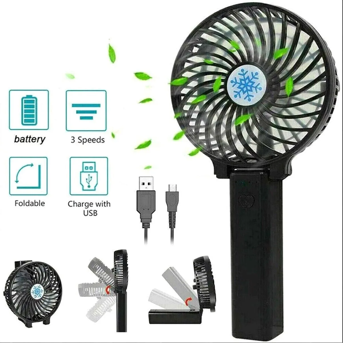ALL 3 - Handheld Mini USB Powered Folding Fans image indicator(3)
