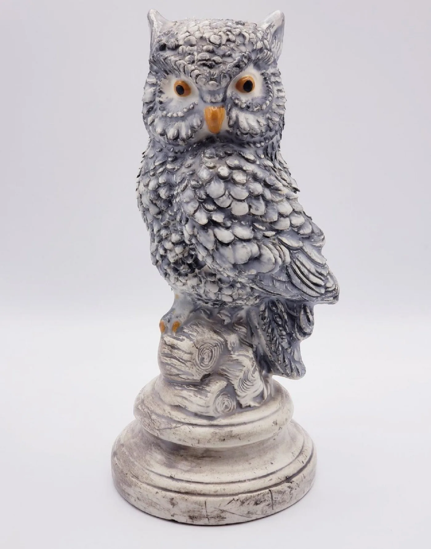 VTG Hand Painted Ceramic Owl Sculpture 8" Tall thumbnail