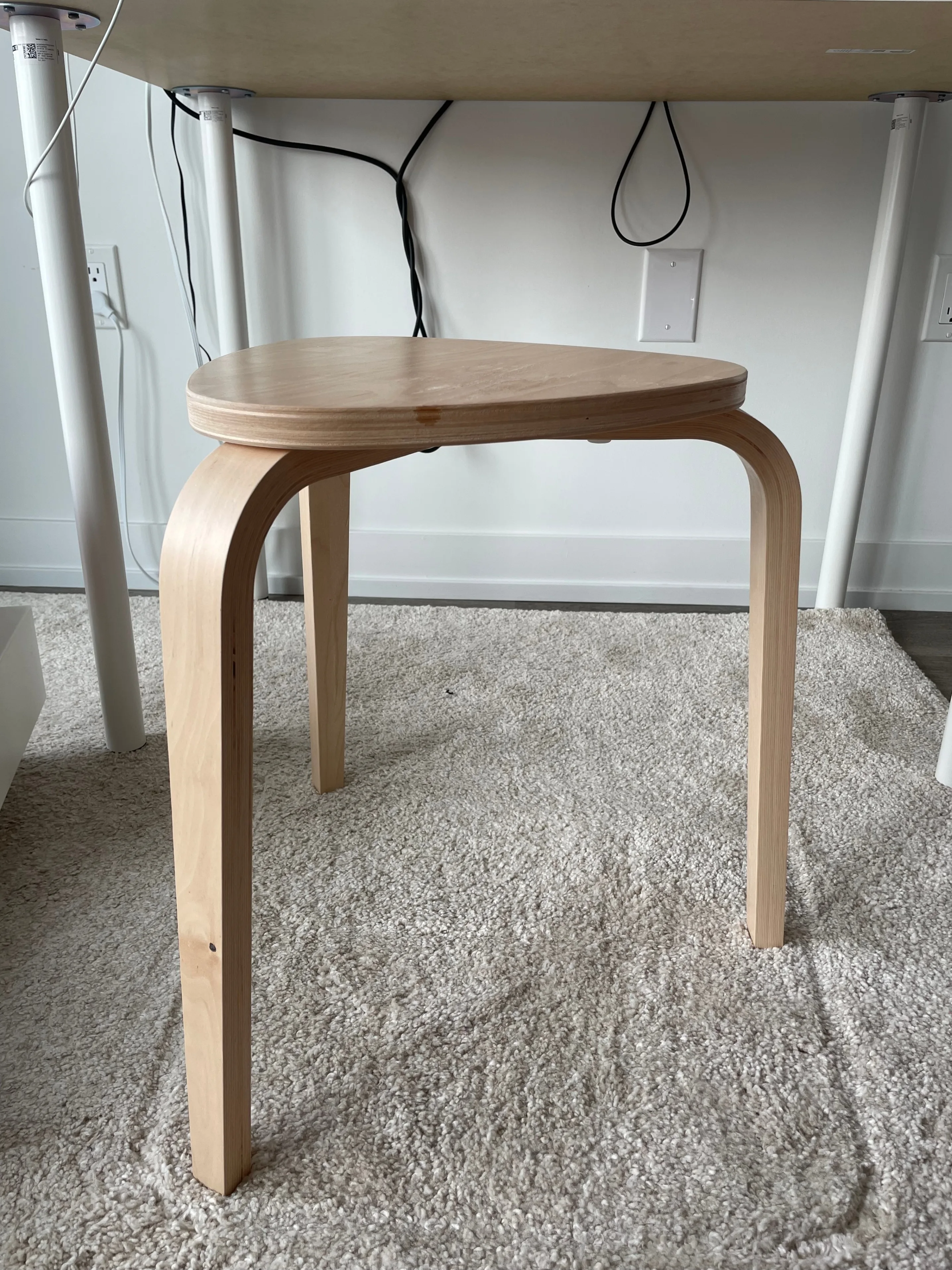IKEA stool x2, birch wood thumbnail