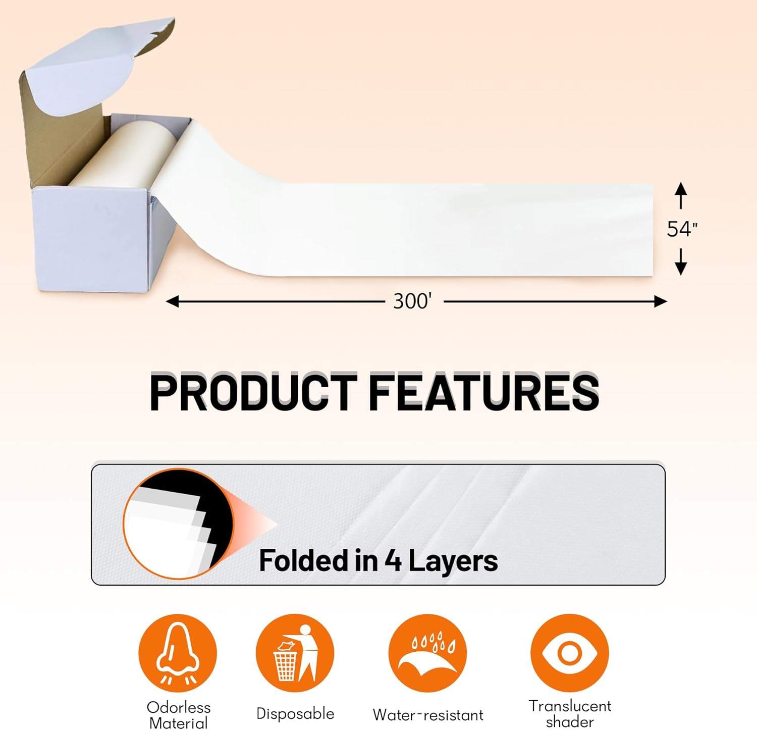 Plastic Table Cloth Disposable, 54In X 300Feet White Table Cover - photo 2