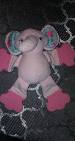 Elephant teether and rattle 6 inches