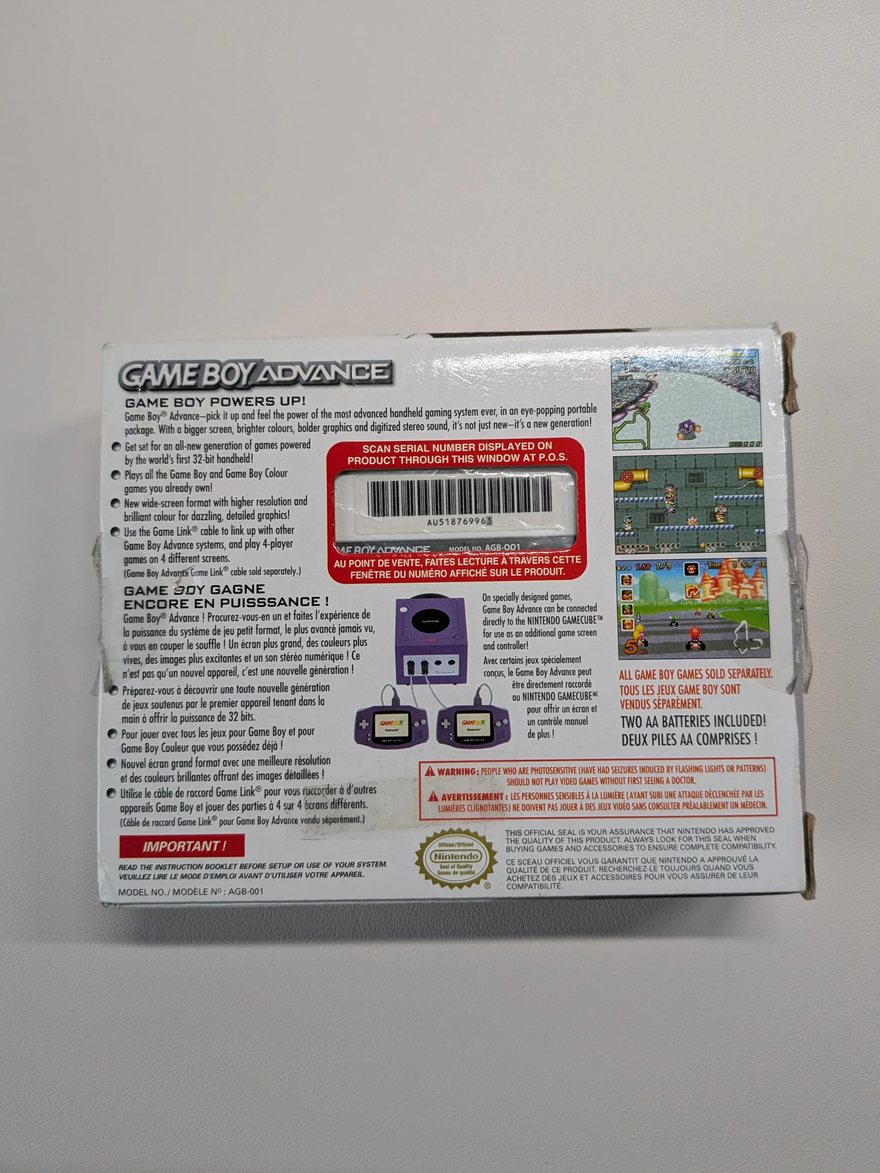 Game Boy Advance GBA White Handheld Console System CIB image indicator(3)
