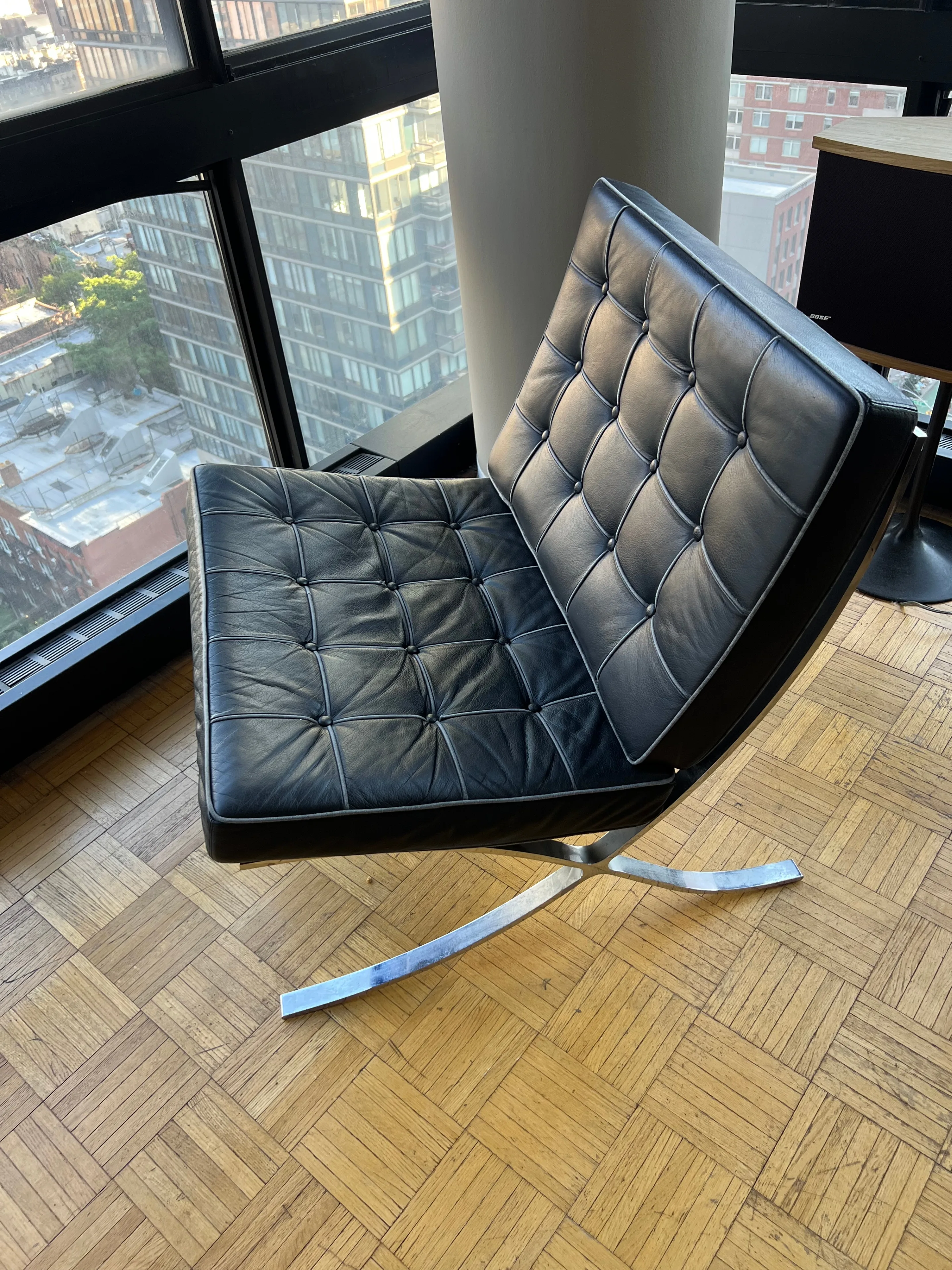 Barcelona Chair(Replica) –Black Leather with Chrome Frame thumbnail