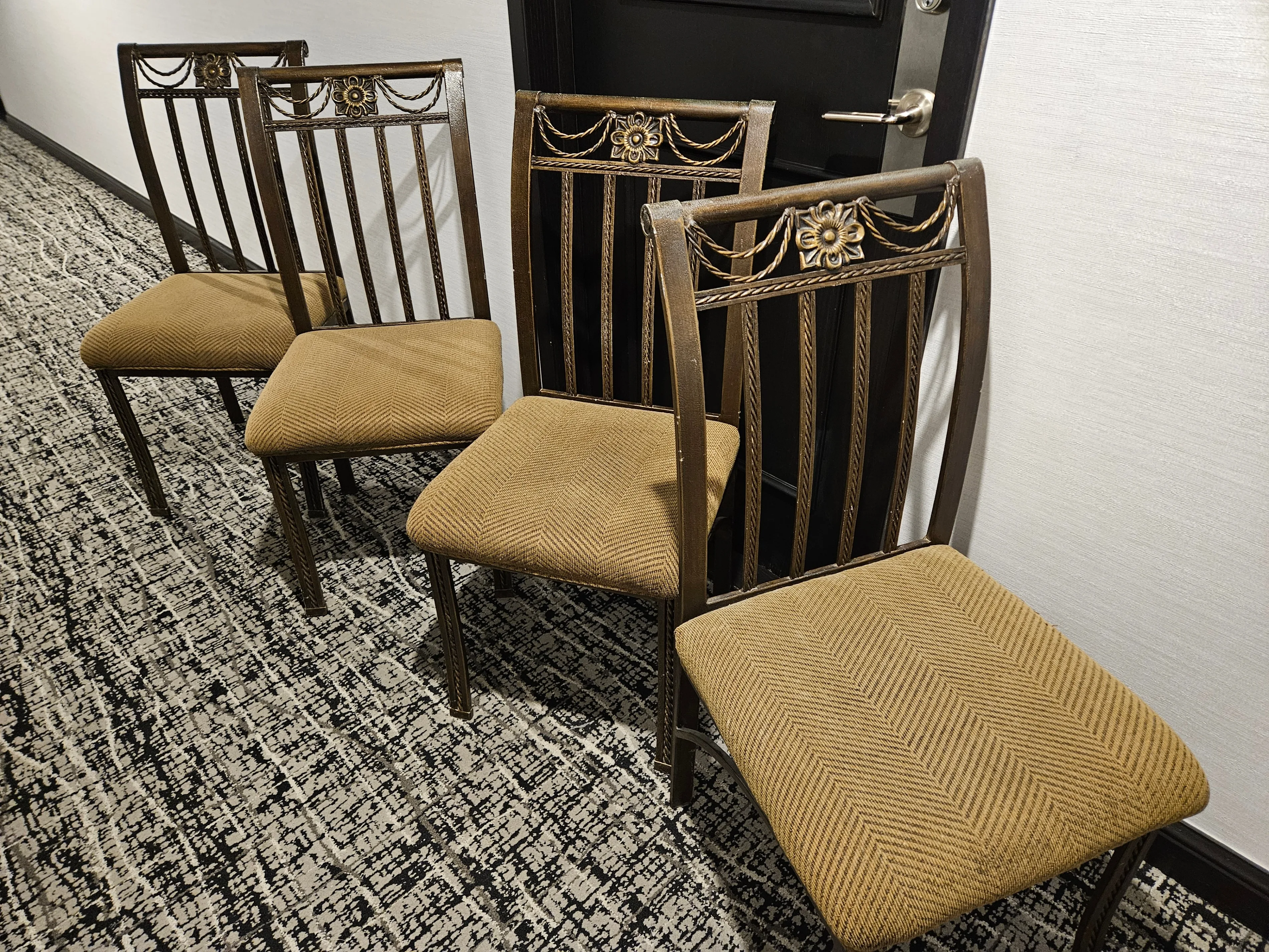 Vintage USA Dining Chairs by CRAMCO – Set of 4, Forged Metal thumbnail