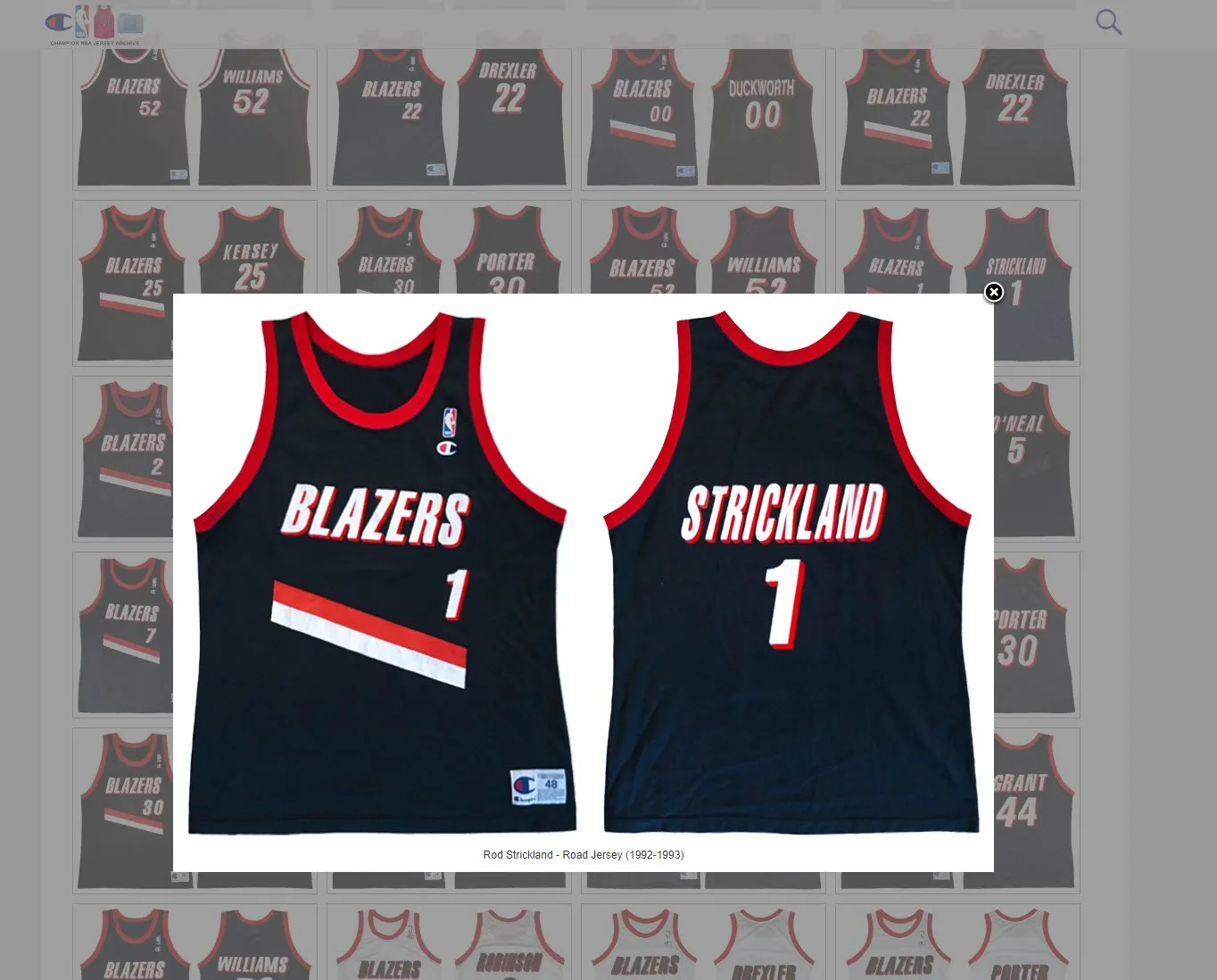 Champion - Portland Trail Blazers Rod Strickland jersey (1992) image indicator(10)