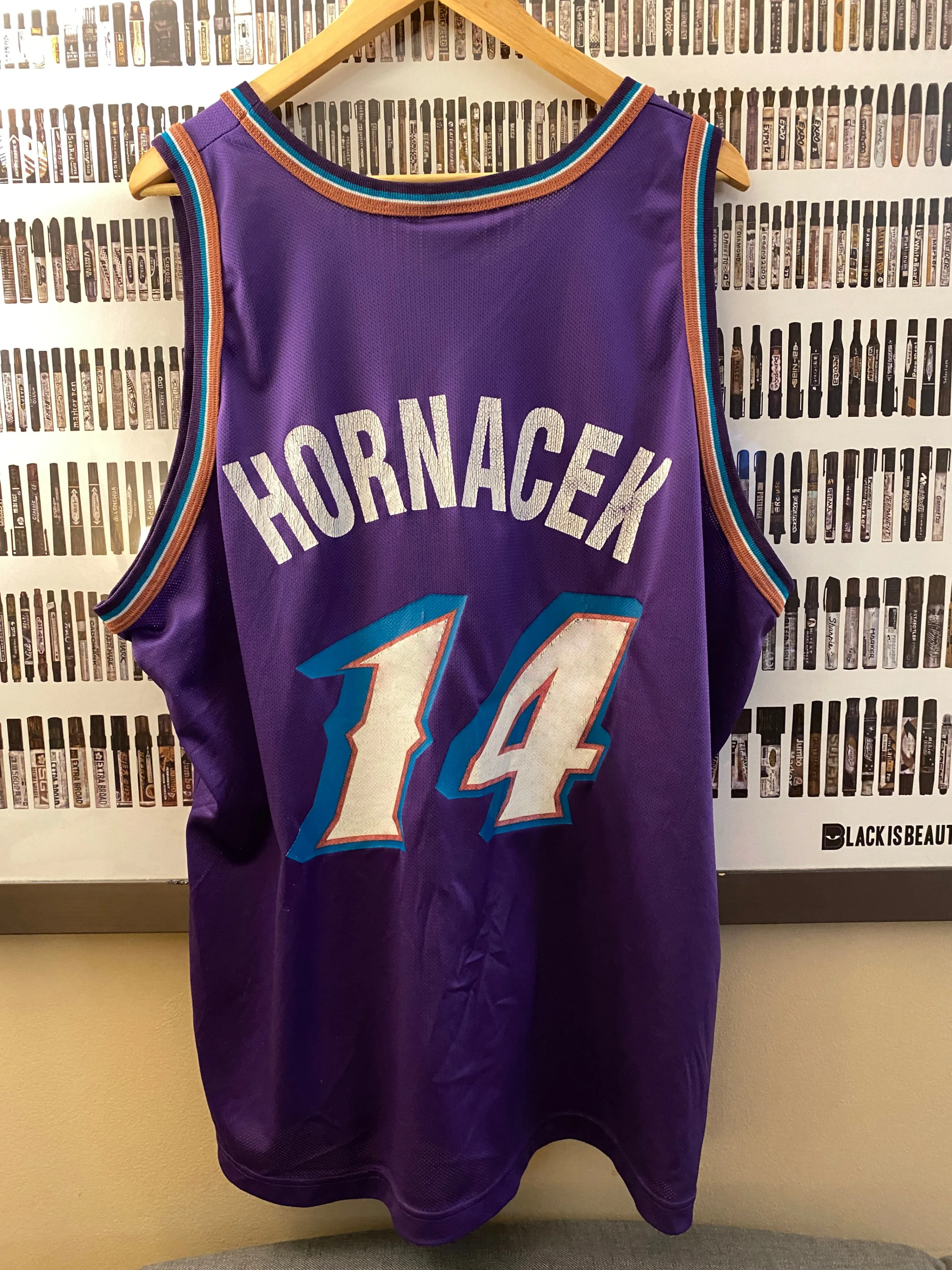 Champion - Utah Jazz Jeff Hornacek vintage jersey (1996) RARE 48 image indicator(2)