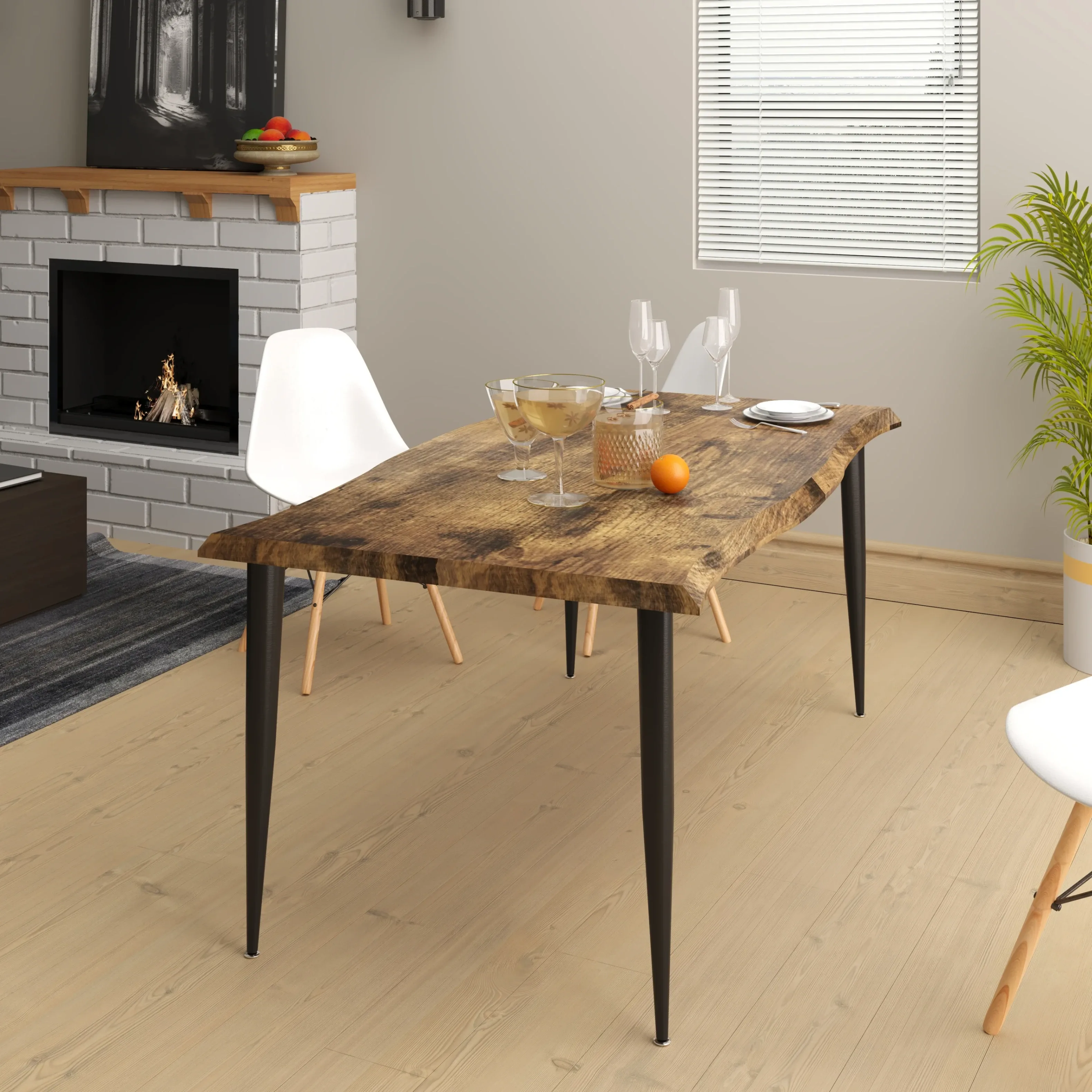 Live Edge Dining Table for 4 to 6 Person ( Solid Table ) thumbnail