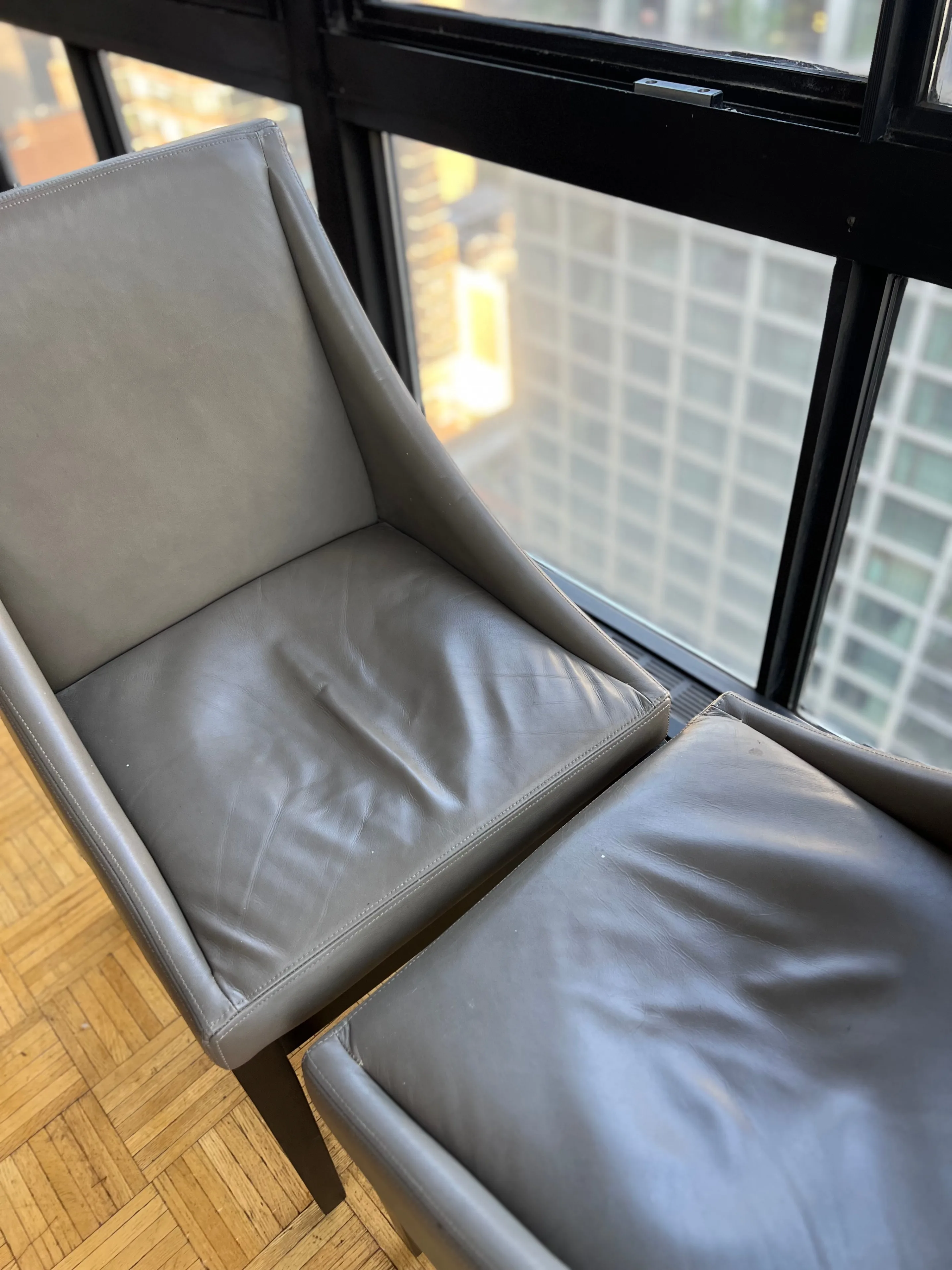 Leather Slope Dining Chairs by West Elm, Set of 2 image indicator(4)