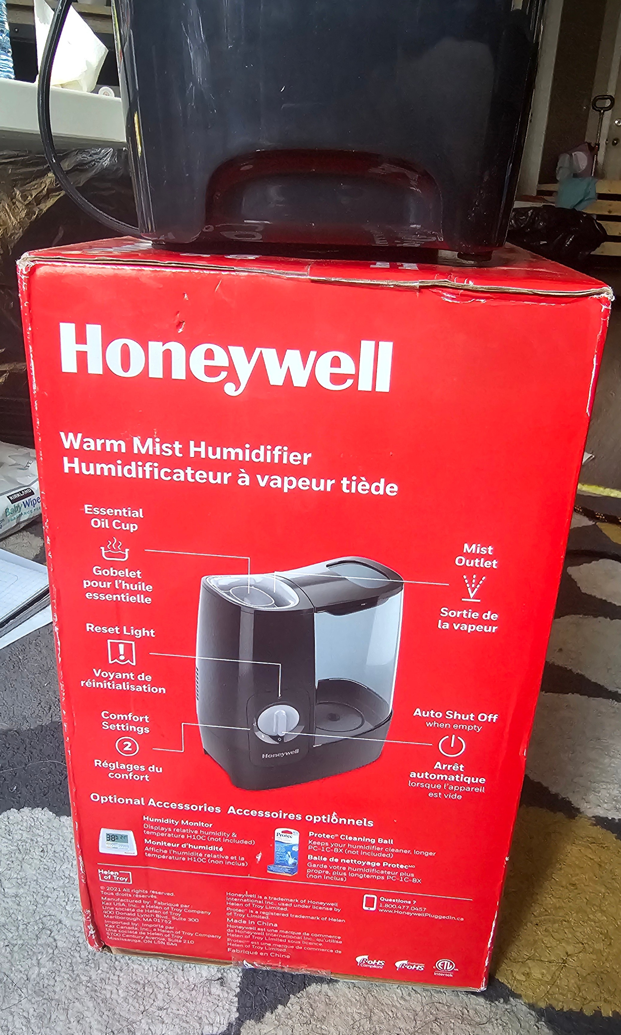 Honeywell HWM845BC Soothing Comfort Warm Mist Humidifier, Black - photo 2