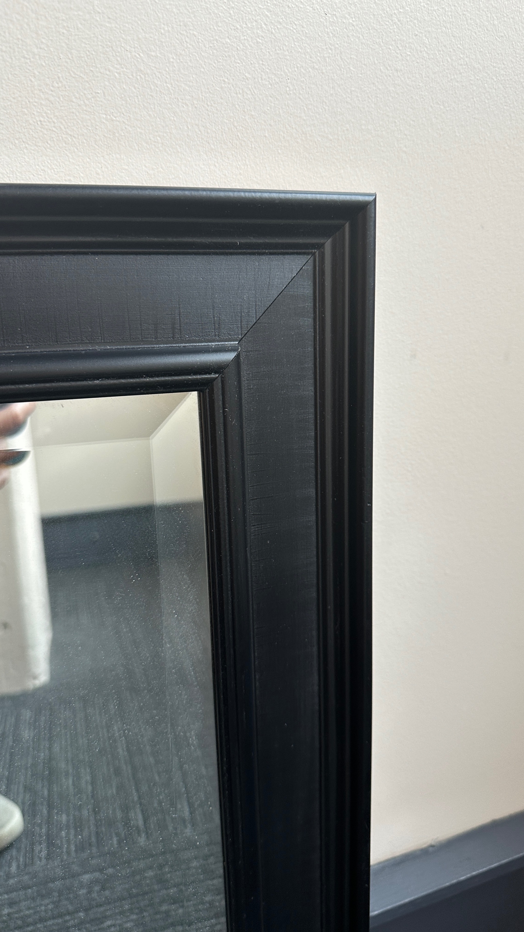 Black Framed Bathroom Vanity Bevelled Mirror - photo 4