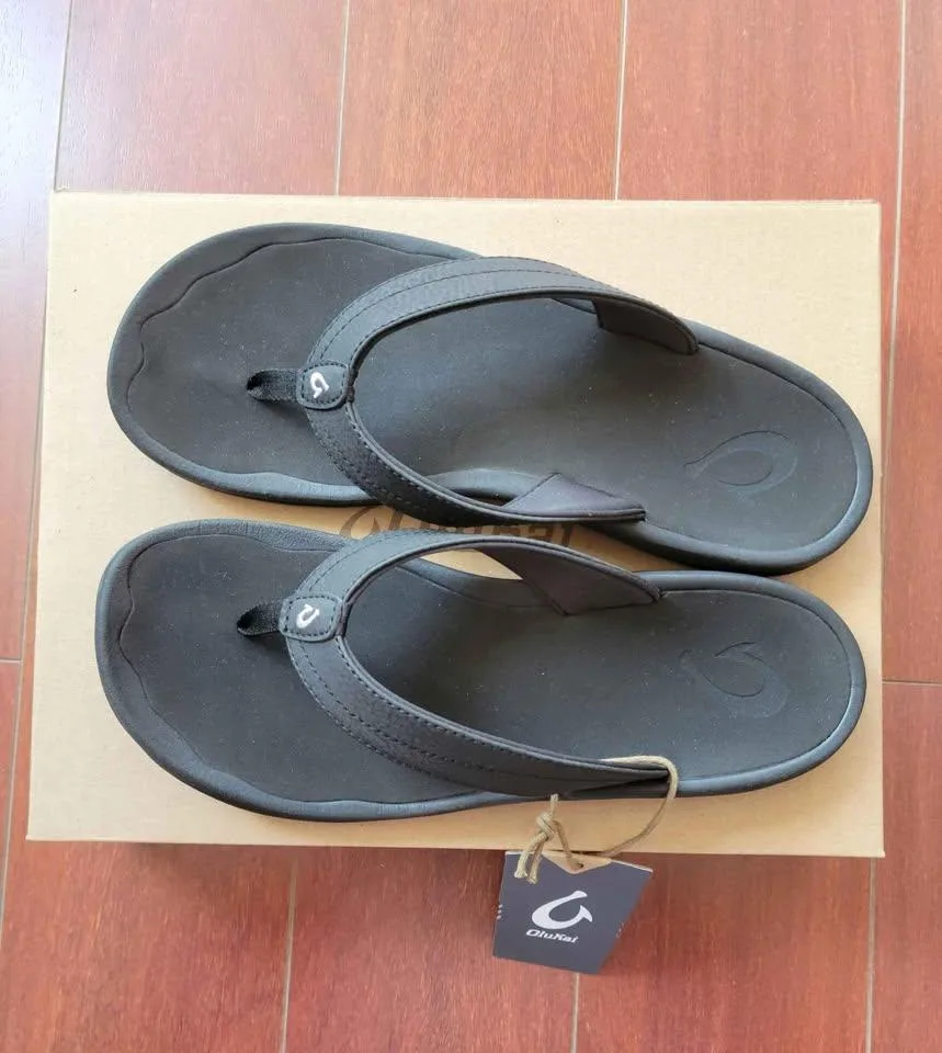 OluKai Ohana Women's Beach Sandals - Black/Black thumbnail