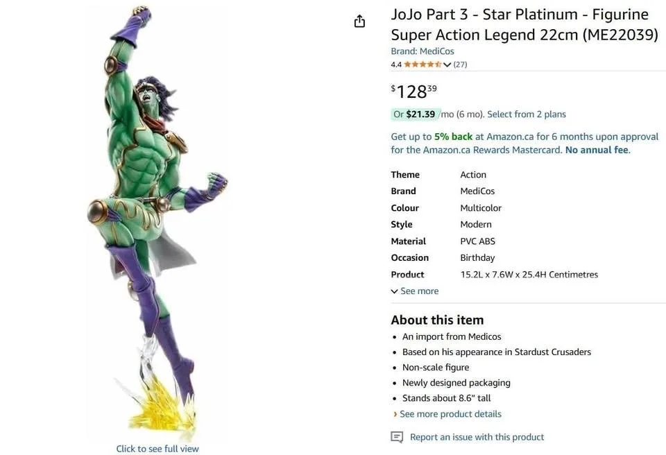 Star Platinum JoJo Part 3 MediCos Super Action Legend BNIB image indicator(3)