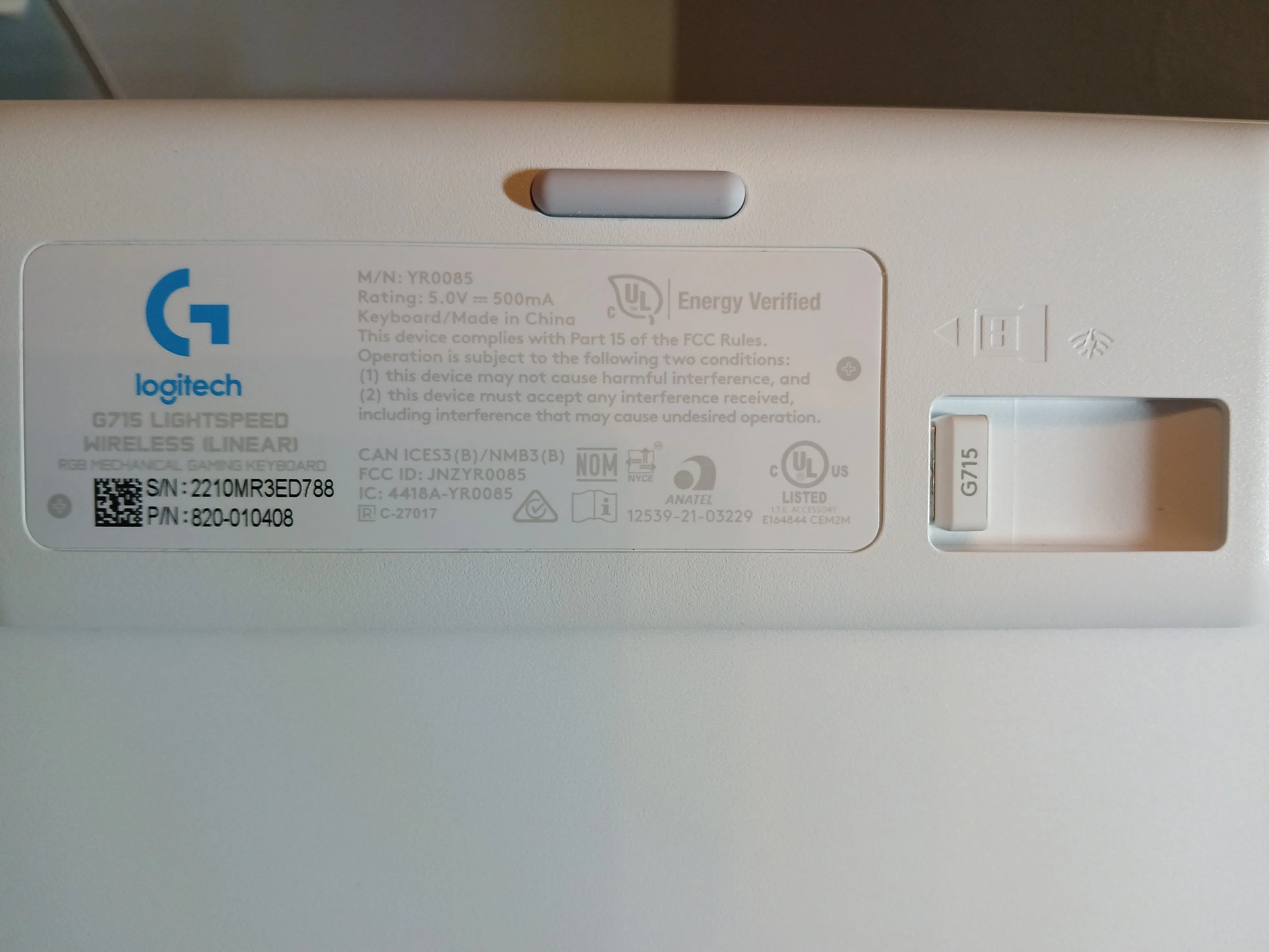 Logitech G715 Wireless Mechanical Gaming Keyboard – White Mist image indicator(9)