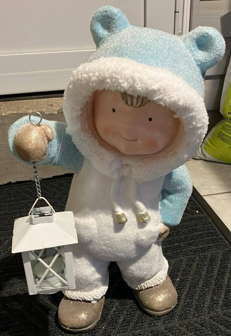 National Tree Company Boy With Candle Holder 17 inches