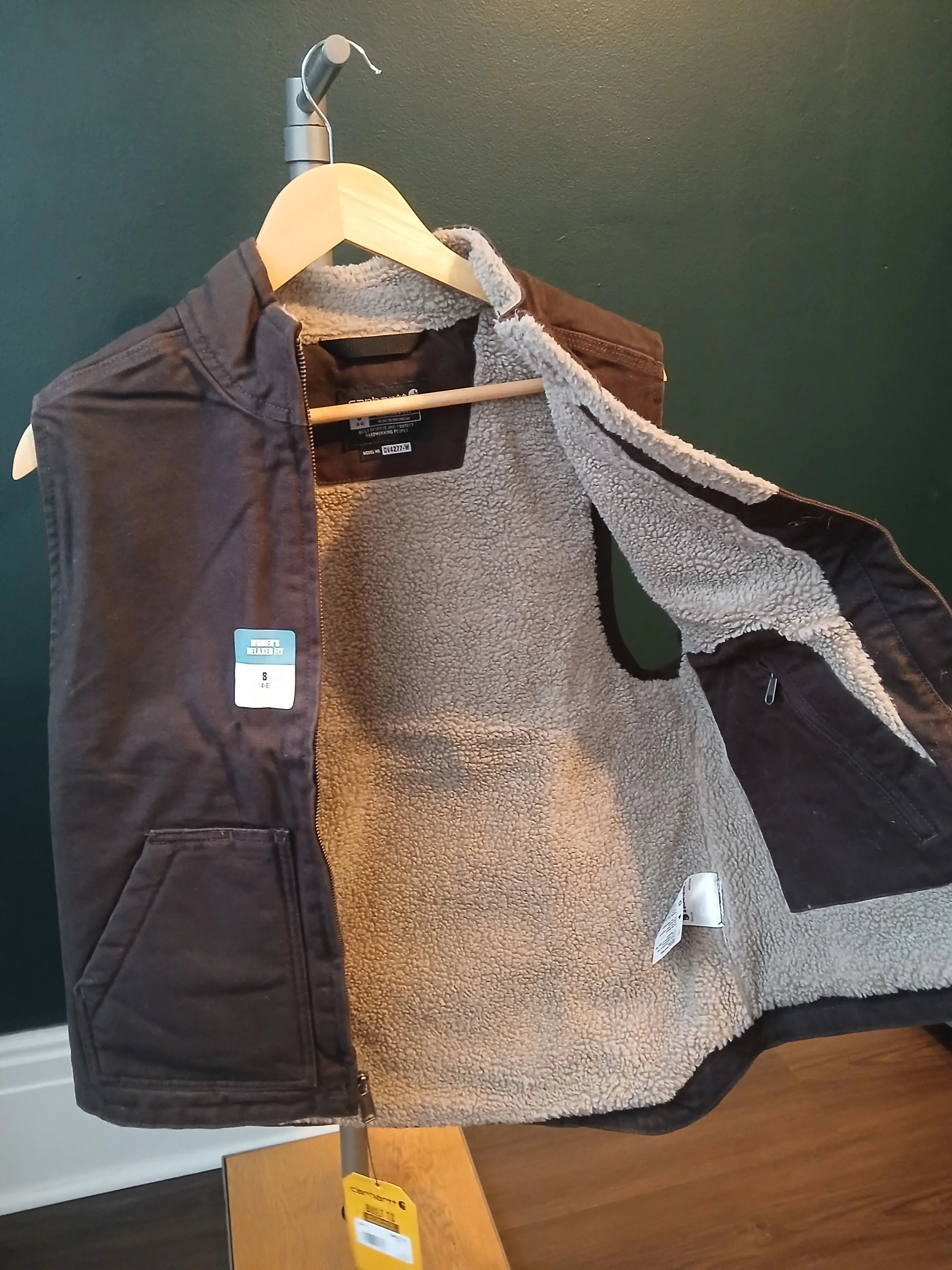 Dark Brown Carhartt Womens Sherpa-lined Vest  (Small, OV4277-W) image indicator(3)