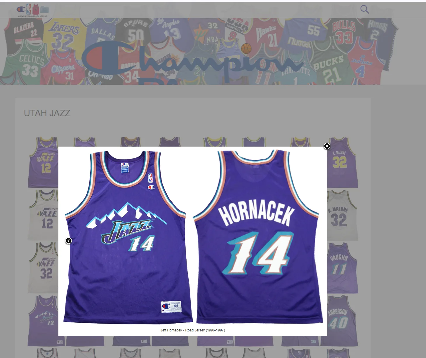 Champion - Utah Jazz Jeff Hornacek vintage jersey (1996) RARE 48 image indicator(6)