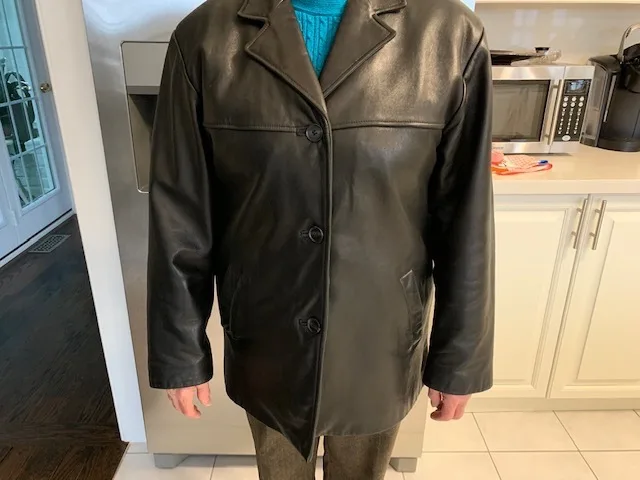 Leather Jacket - Ladies - Danier Leather Black - LIKE NEW thumbnail