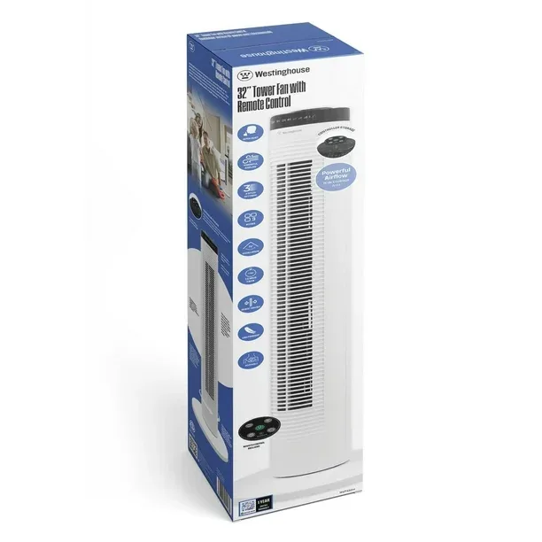 WESTINGHOUSE 32" TOWER FAN WITH REMOTE CONTROL, POWERFUL AIRFLOW thumbnail