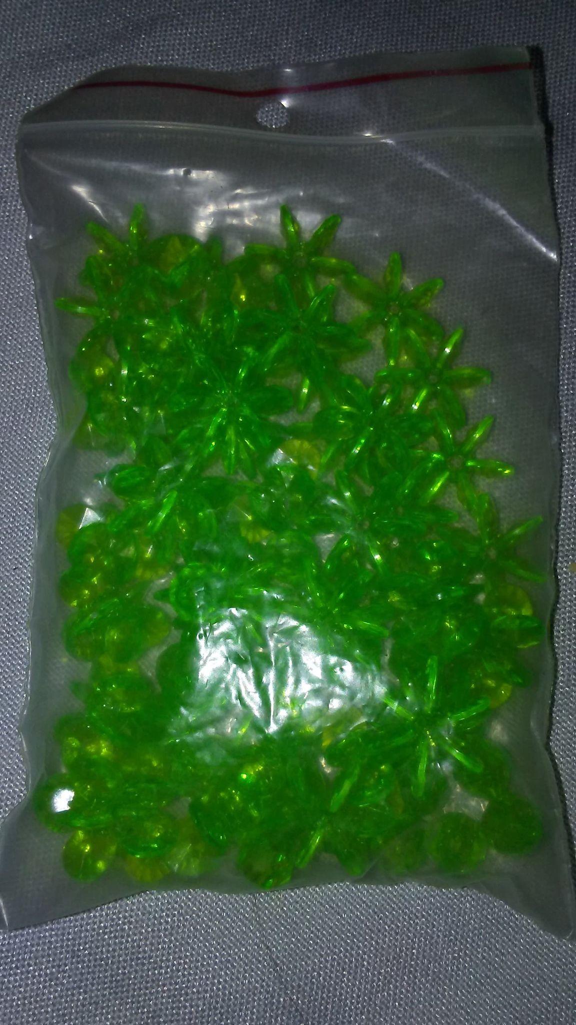 Bag of Beads - Green Stars